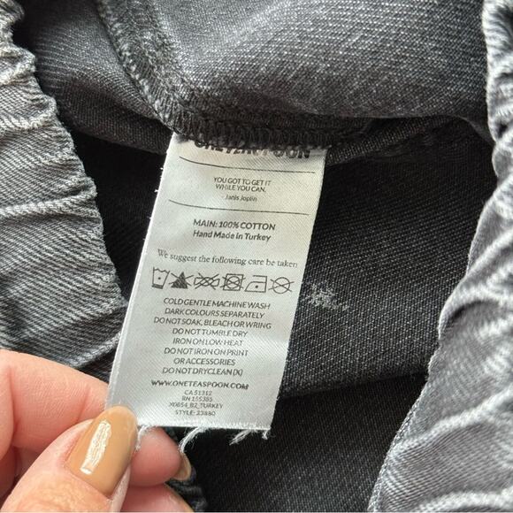 One Teaspoon | Women’s Shabbies Drawstring Boyfriend Worn Black Jeans Denim Pant - Picture 11 of 11